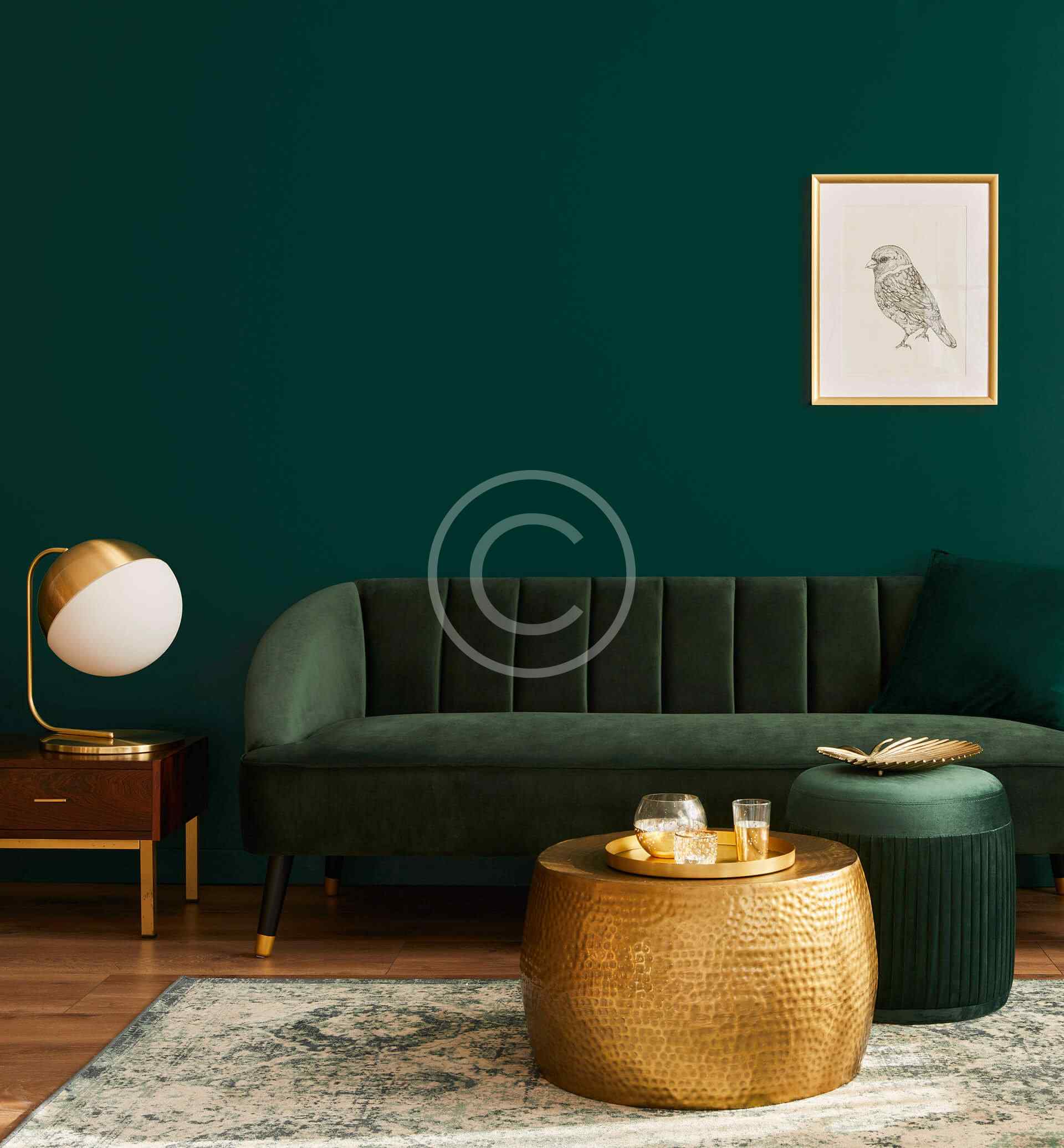 Emerald green interior